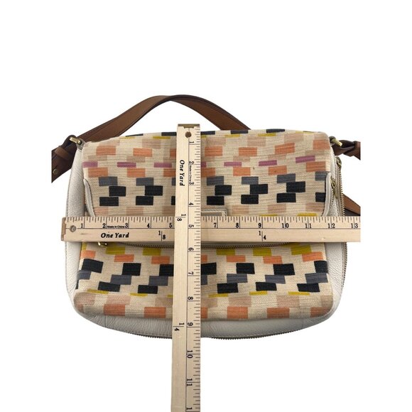 Fossil Canvas Crossbody Bag With Adjustable Strap & Geometric Pattern - Picture 6 of 7